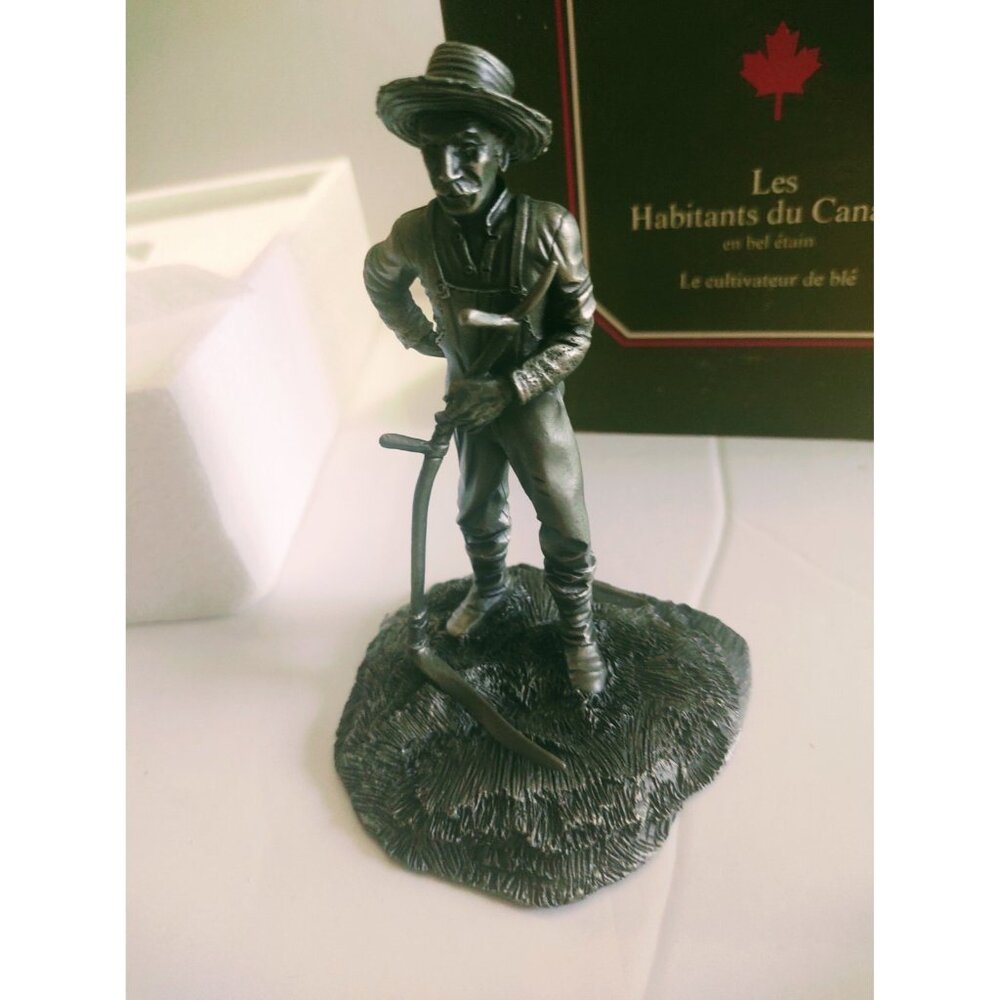 Franklin Mint People of Canada Pewter Figurine The  Wheat Farmer with Box 1977